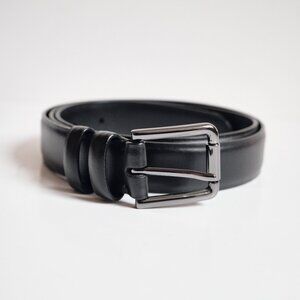 Dress Black Leather Belt - Size - 35"-39" (NEW)